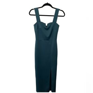 True Violet teal bodycon scuba midi dress, UK Sz 6, Fits like sz 2